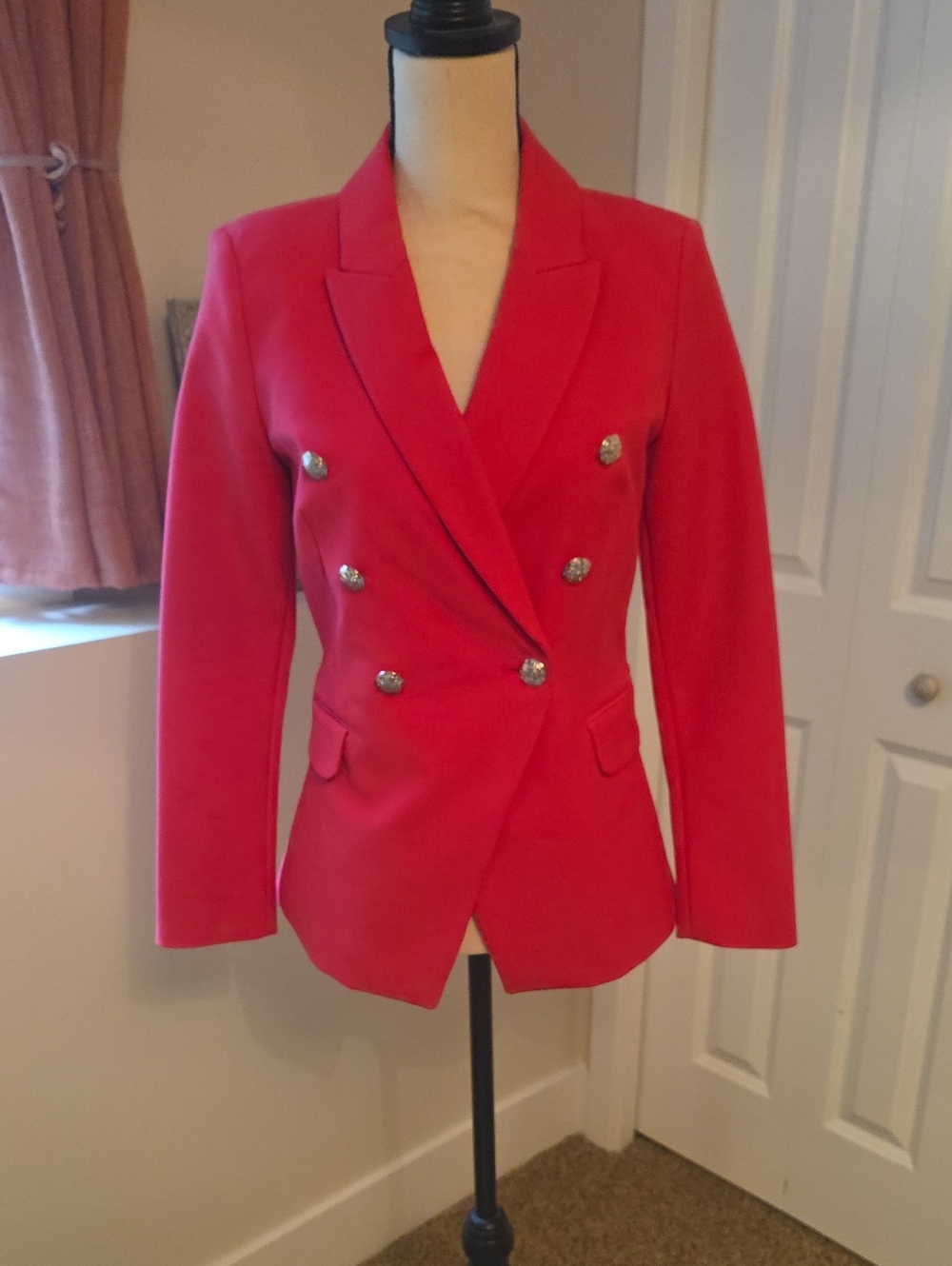 White House Black Market Fuscia Pink Double-Breasted Blazer